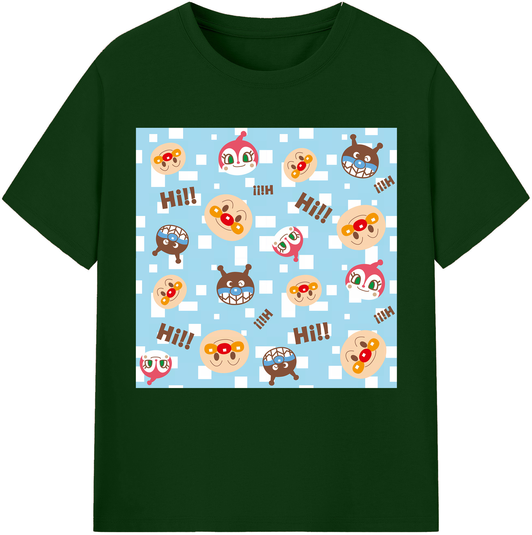 （画像用） アンパンマン Anpanman 綿100％半袖Tシャツ（フロントプリント）